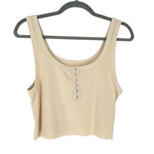 NWT Aerie Beige Ribbed Cropped Tank Top